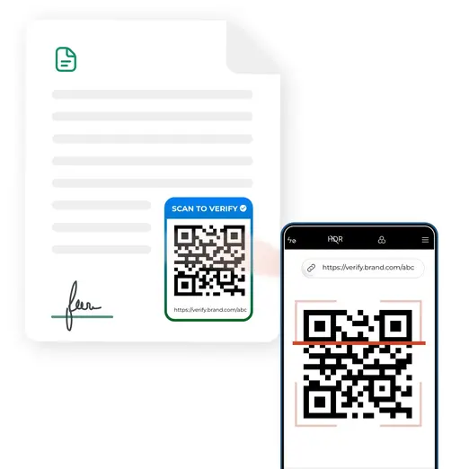 Recipient scans with a smartphone