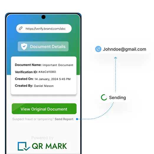 A verifier flags a suspicious document