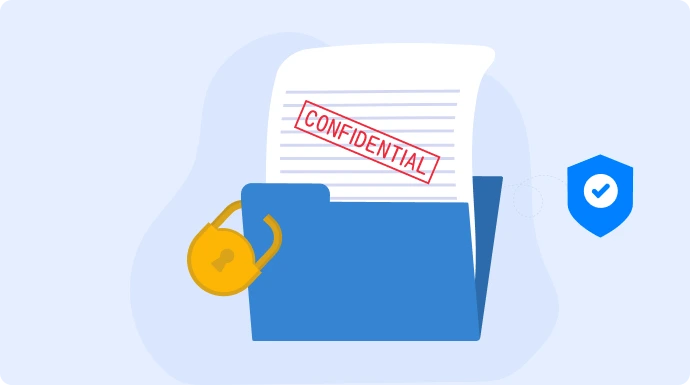 Lock on confidential paper documents in a file