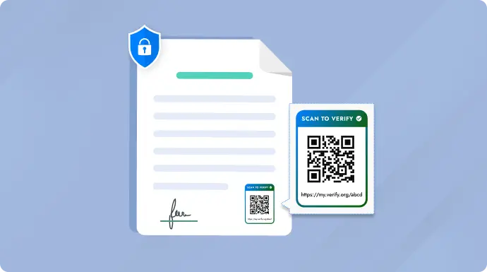 A document safeguarded with QR Mark.