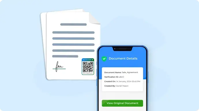 Protecting a paper document with QR Mark.