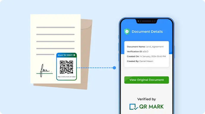 Secure official document with QR Mark.
