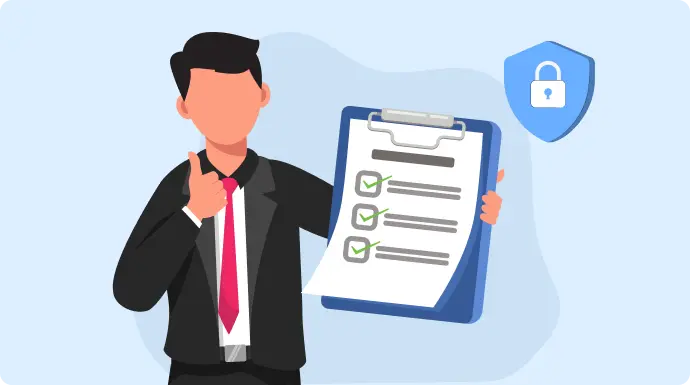 A person showing checklist to secure official documents.