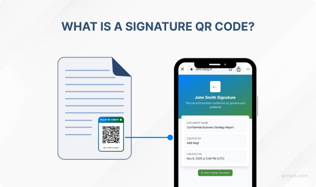 Image explaining how a qr code signature generator for free works