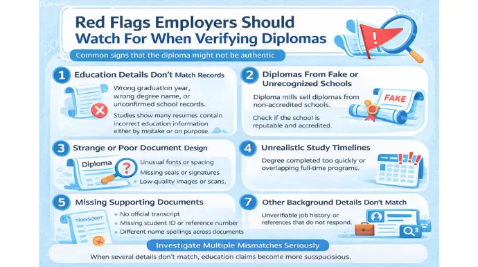 Red flags when verifying diplomas