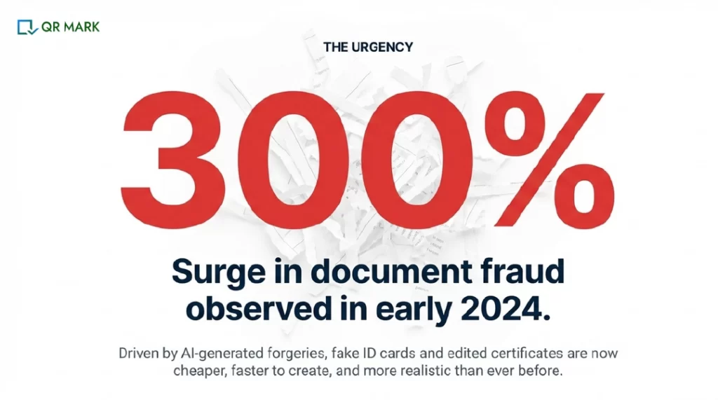 an infographic stating data backed insights on rise of document fraud