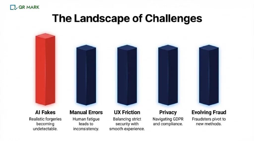an infographic that weighs the challenges related to document verification