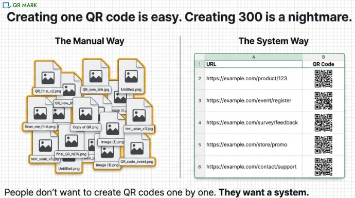 an infographic explaining why to use google sheet qr code