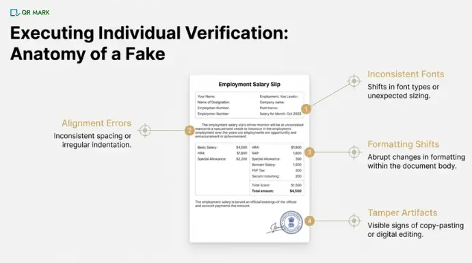 an infographic explaining how to visually verify a document you have received.