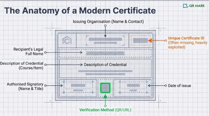 An illustration showing what information to include in a certificate of authenticity
