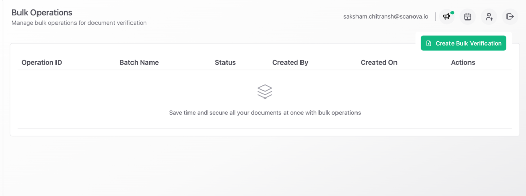 A screenshot of the bulk verification feature of QR Mark